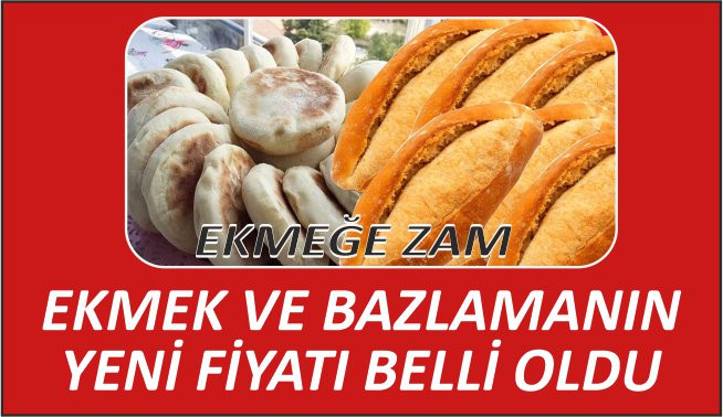 Kızılcahamam'da 200 gr ekmek ve bazlamaya zam geldi